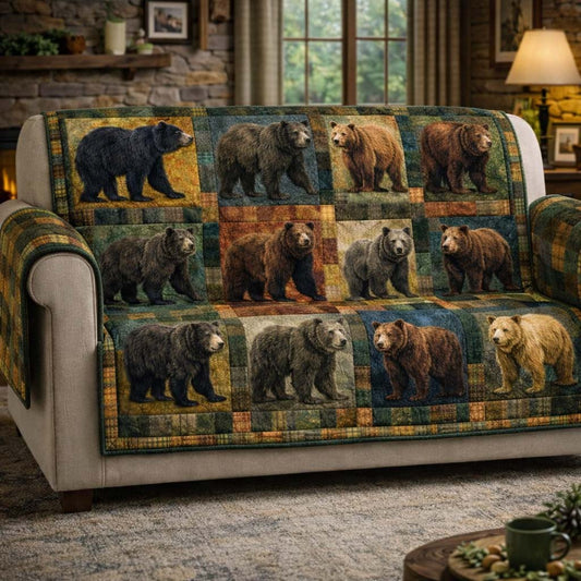 Noble Bear Quilted Sofa Cover GFTOYC3206