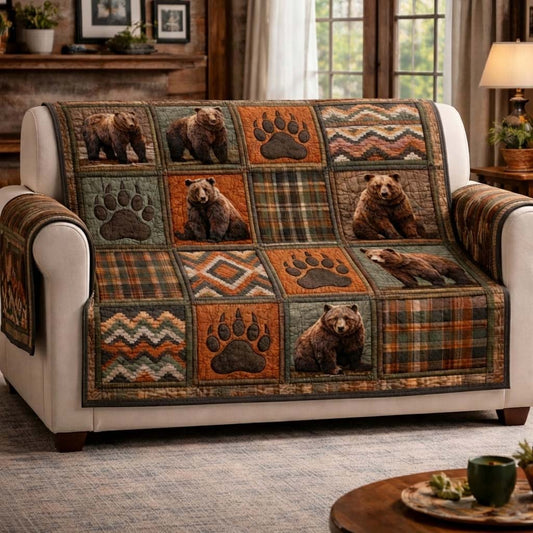 Noble Bear Quilted Sofa Cover GFTOYC3208