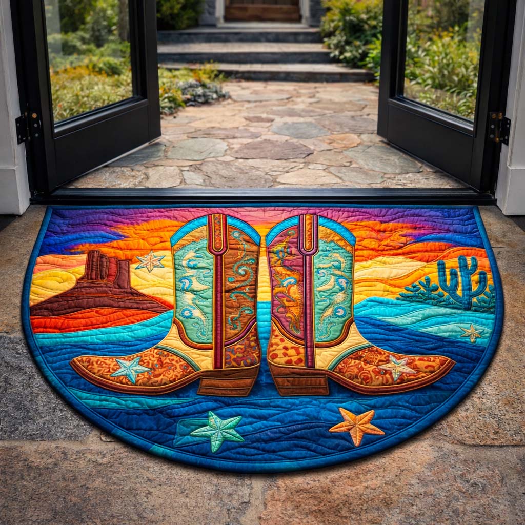 Cowboy Boots Quilted Welcome Mat GFTOYC3270