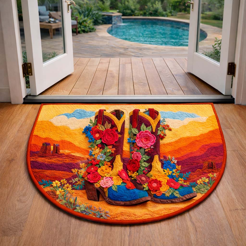 Cowboy Boots Quilted Welcome Mat GFTOYC3271