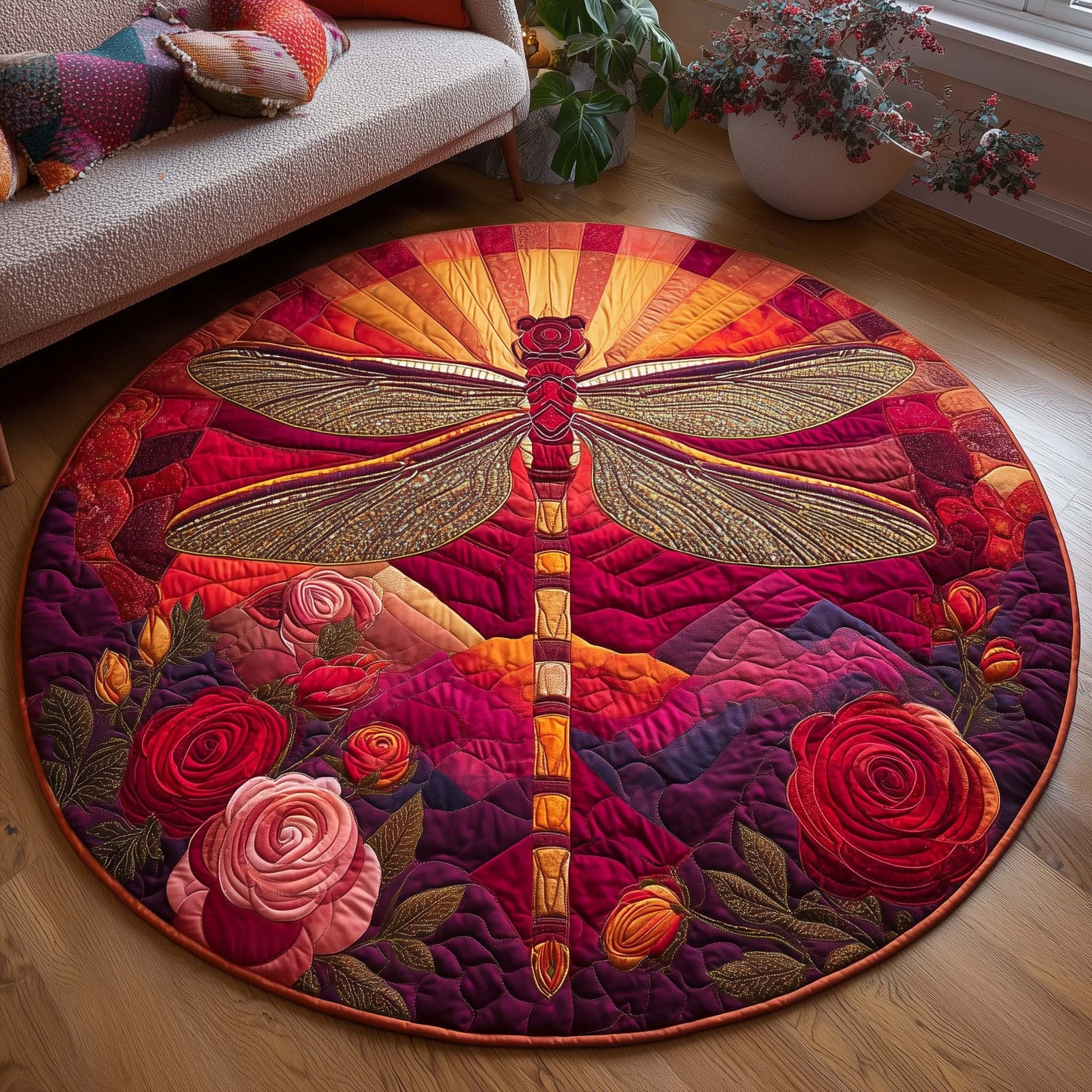 Serene Wings Quilted Round Mat GFTOYC3275