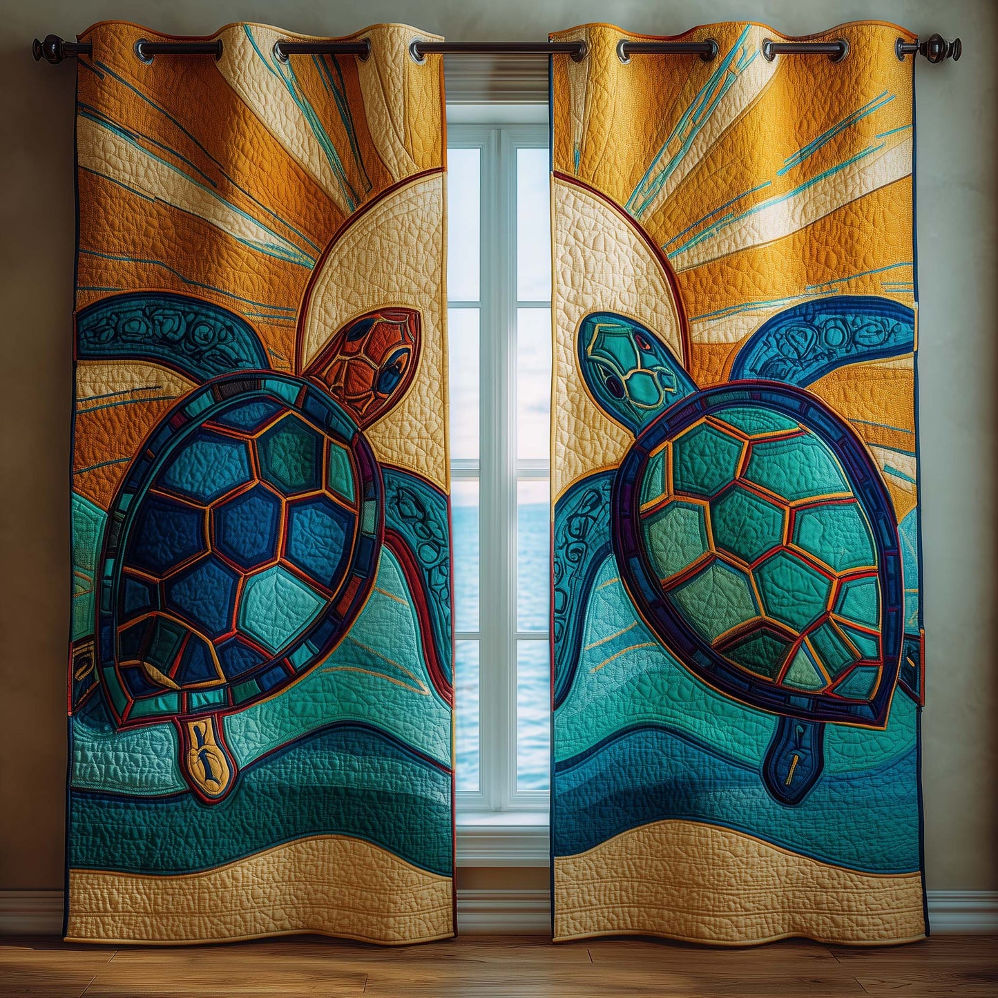 Sacred Sea Quilted Curtains GFTOYC3328
