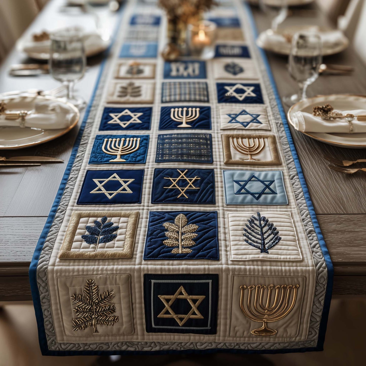 Hanukkah Quilted Table Runner GFTOYC3329