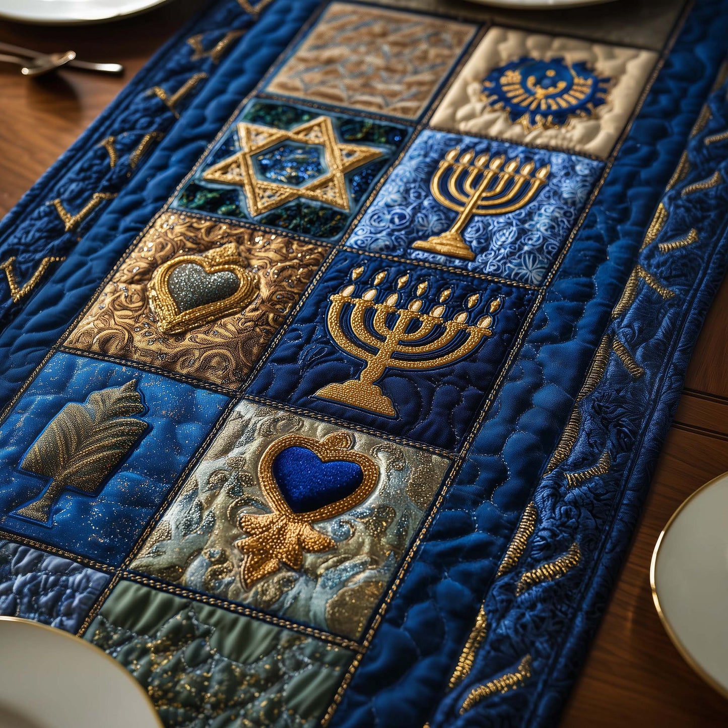 Hanukkah Quilted Table Runner GFTOYC3332