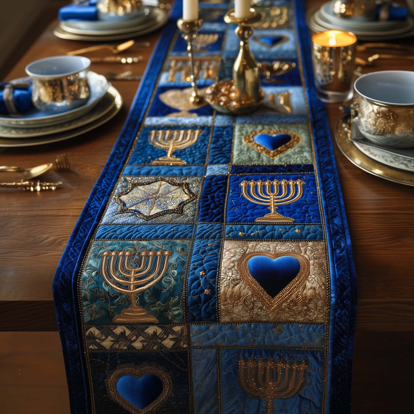 Hanukkah Quilted Table Runner GFTOYC3334
