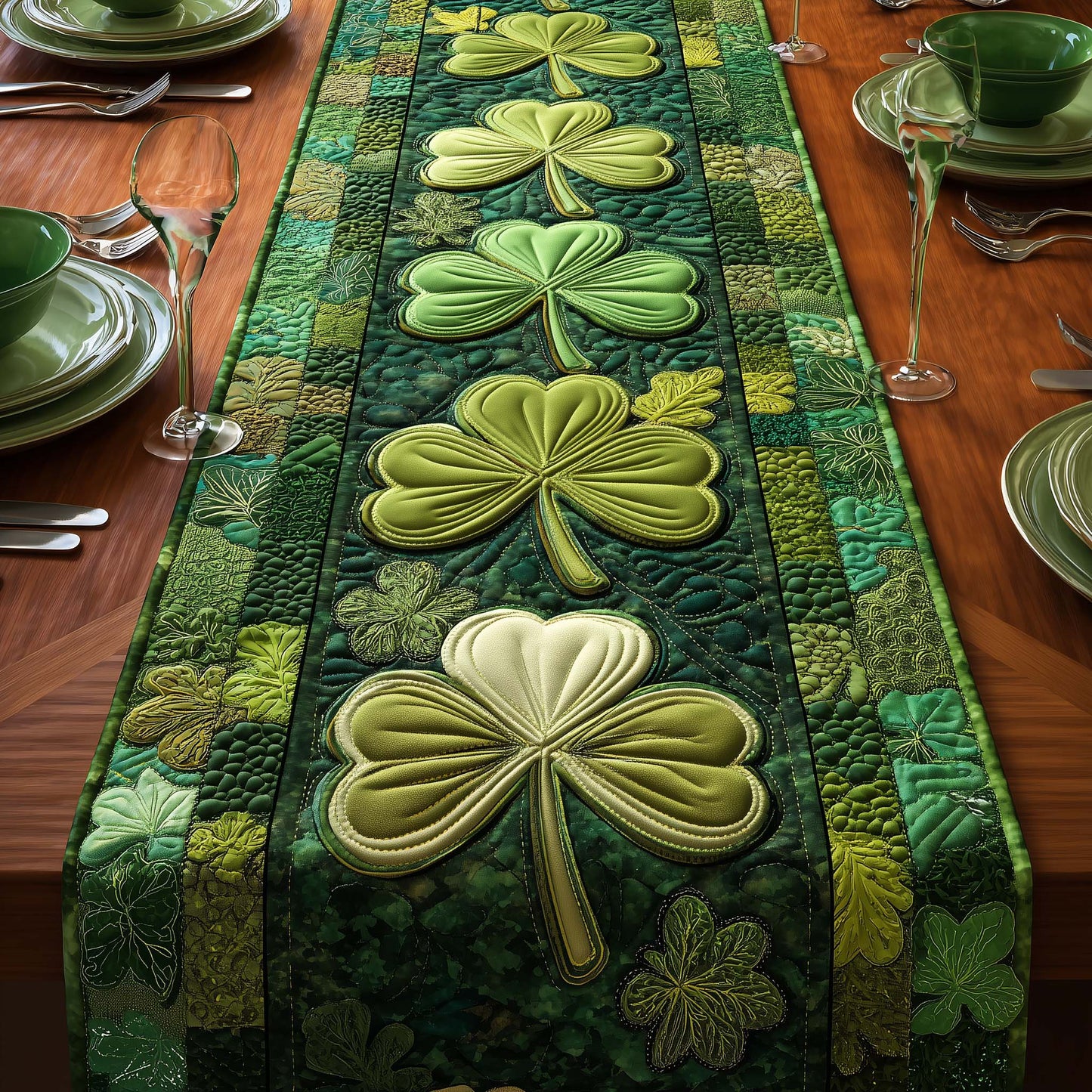 Shamrock Quilted Table Runner GFTOYC3344