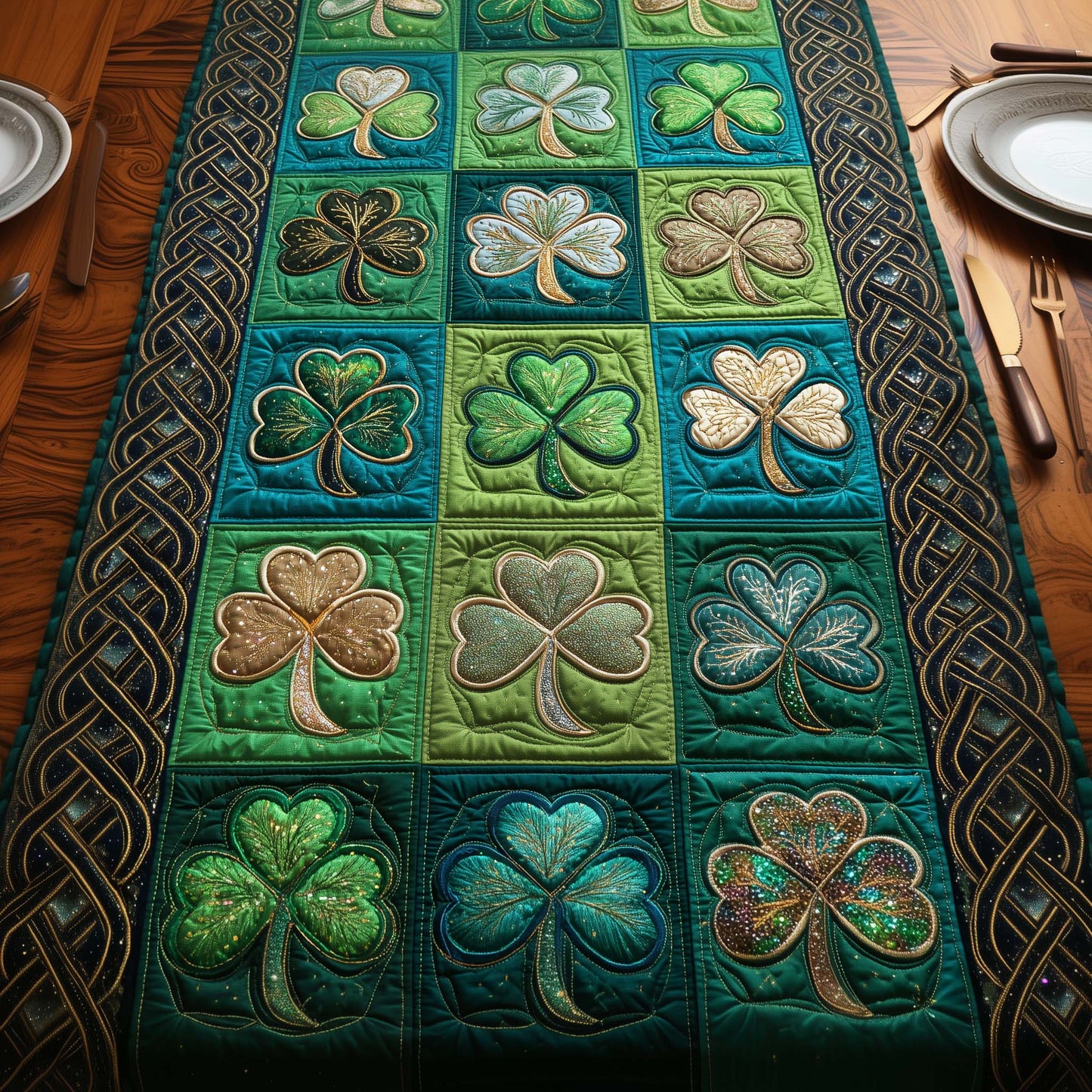 Shamrock Quilted Table Runner GFTOYC3345