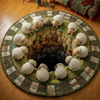 Fluffy Sheep Quilted Round Mat GFTOYC3347