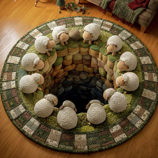 Fluffy Sheep Quilted Round Mat GFTOYC3347