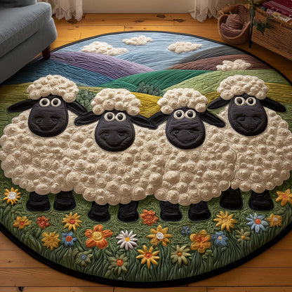 Fluffy Sheep Quilted Round Mat GFTOYC3350
