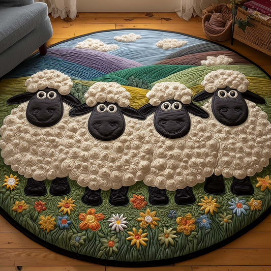 Fluffy Sheep Quilted Round Mat GFTOYC3350