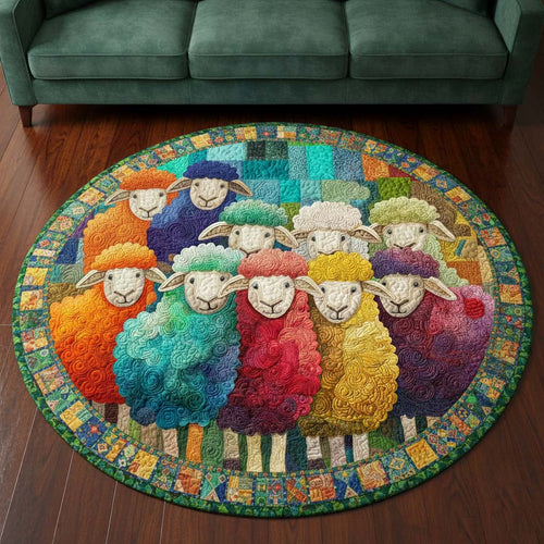 Fluffy Sheep Quilted Round Mat GFTOYC3351