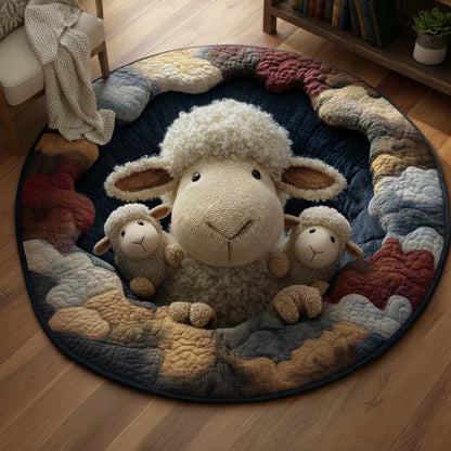 Fluffy Sheep Quilted Round Mat GFTOYC3352
