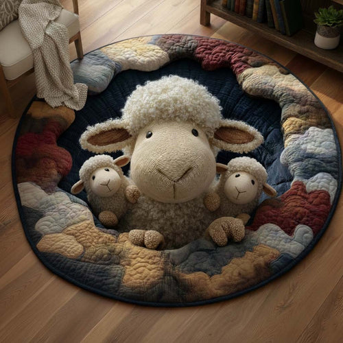 Fluffy Sheep Quilted Round Mat GFTOYC3352