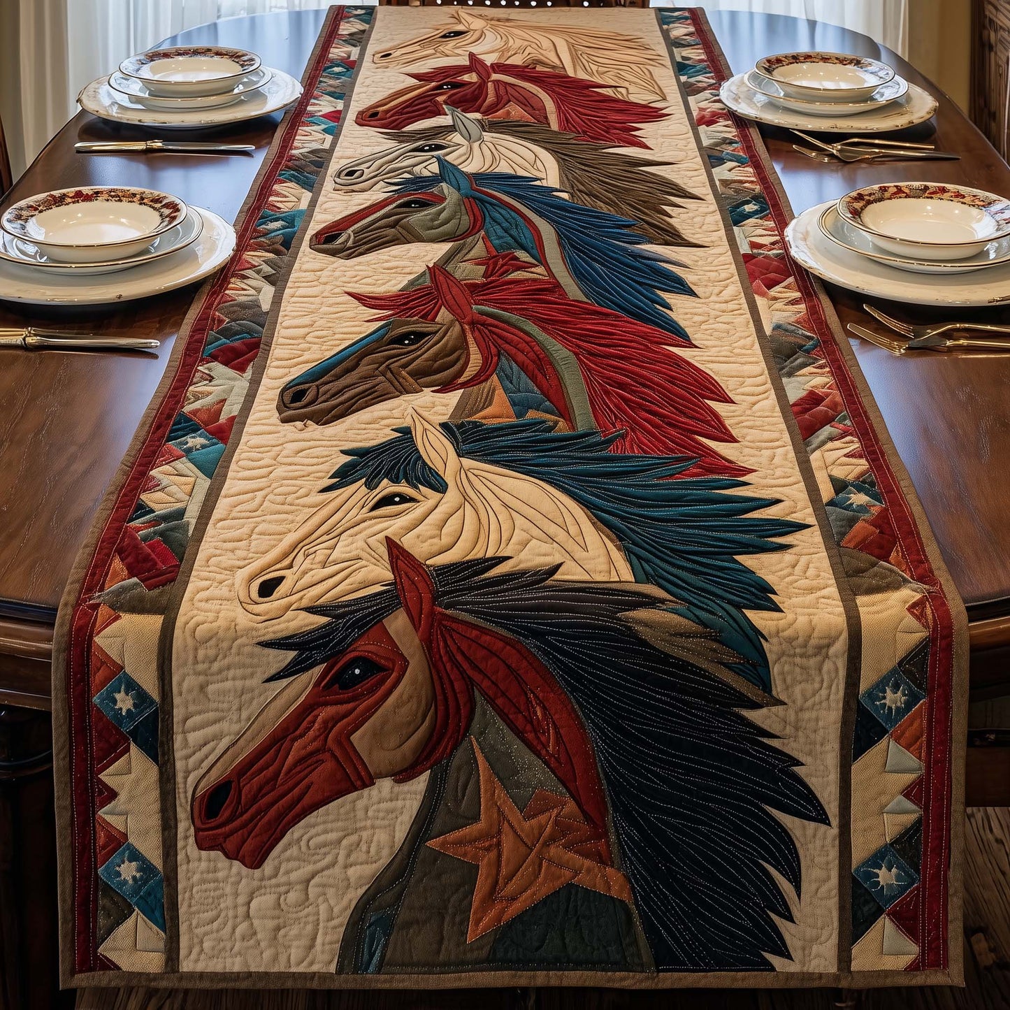 Prairie Horse Quilted Table Runner GFTOYC3369