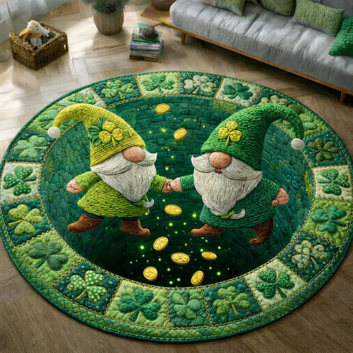 Shamrock Gnome Quilted Round Mat GFTOYC3412