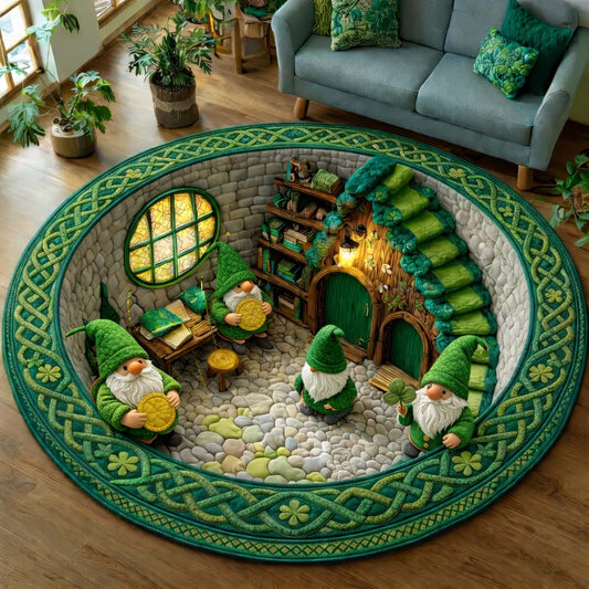 Shamrock Gnome Quilted Round Mat GFTOYC3413