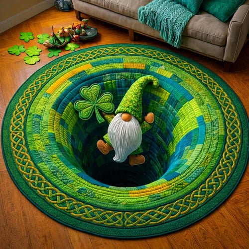 Shamrock Gnome Quilted Round Mat GFTOYC3415