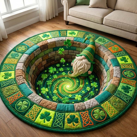 Shamrock Gnome Quilted Round Mat GFTOYC3416