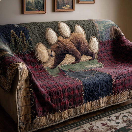 Woodland Bear Quilted Sofa Cover GFTOYC3429