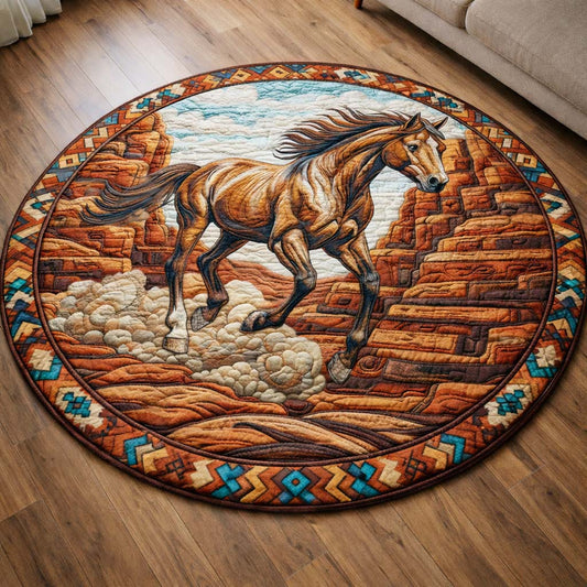 Majestic Horse Quilted Round Mat GFTOYC3483