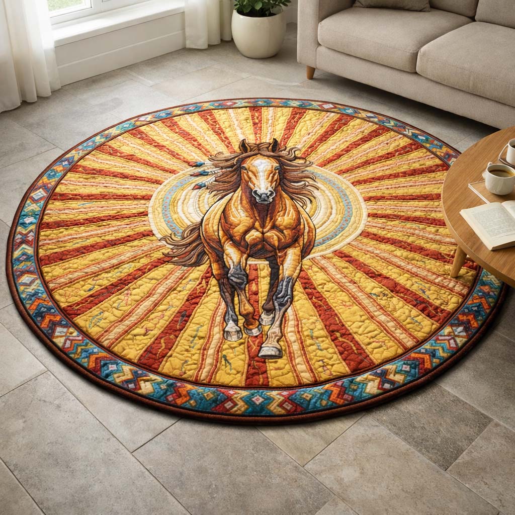 Majestic Horse Quilted Round Mat GFTOYC3484