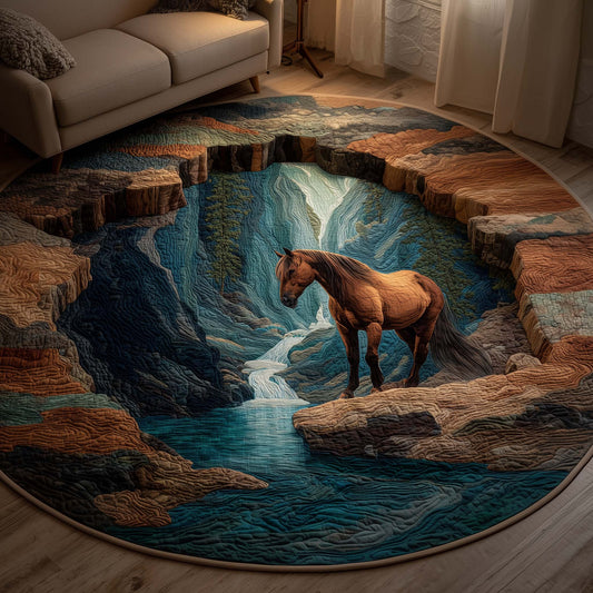 Majestic Horse Quilted Round Mat GFTOYC3488