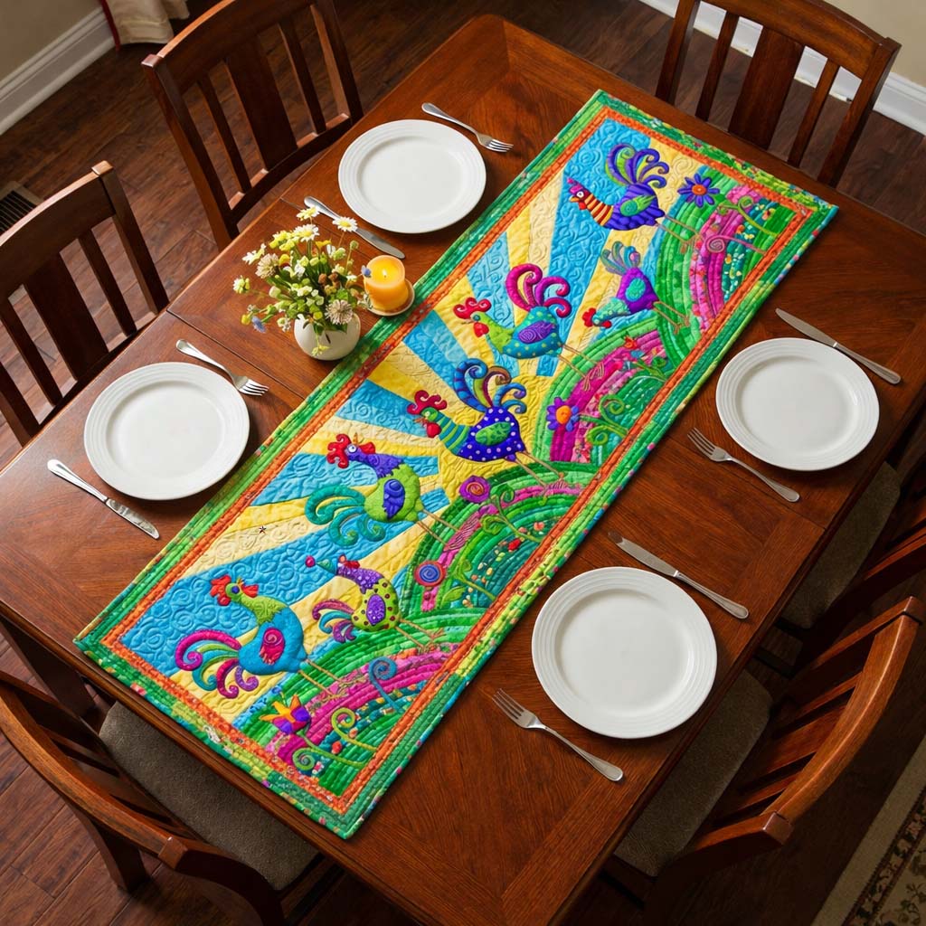 Funny Chicken Quilted Table Runner GFTOYC3536