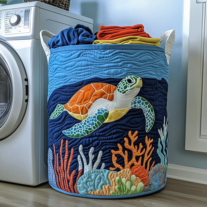 Turtle Ocean Quilted Laundry Basket GFTOYC481