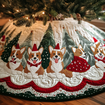 Christmas Corgi Quilted Tree Skirt GFTOYC540
