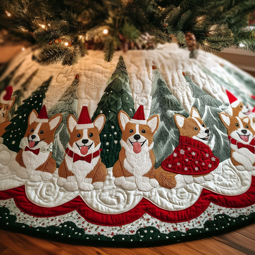 Christmas Corgi Quilted Tree Skirt GFTOYC540