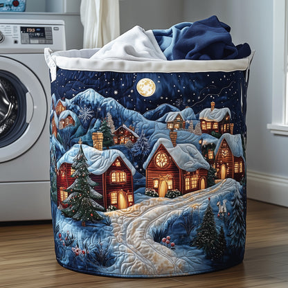 Christmas Village Quilted Laundry Basket GFTOYC583