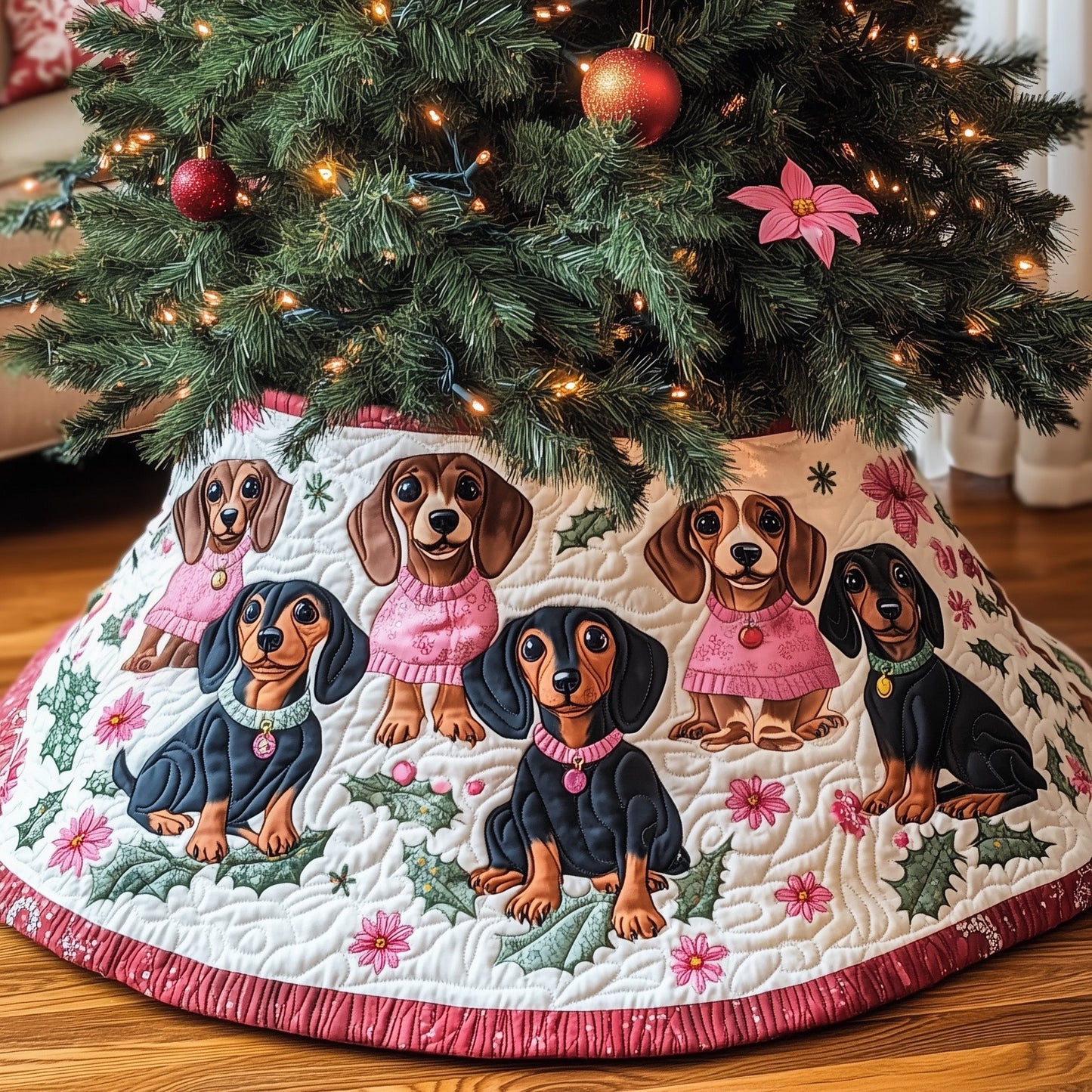 Adorable Dachshund Quilted Tree Skirt GFTOYC629