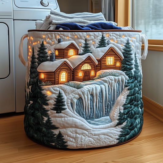 Cabin Log Quilted Laundry Basket GFTOYC679