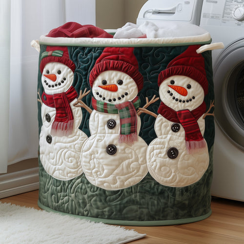 Snowman Friends Quilted Laundry Basket GFTOYC689
