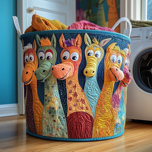 Joyful Donkey Quilted Laundry Basket GFTOYC758