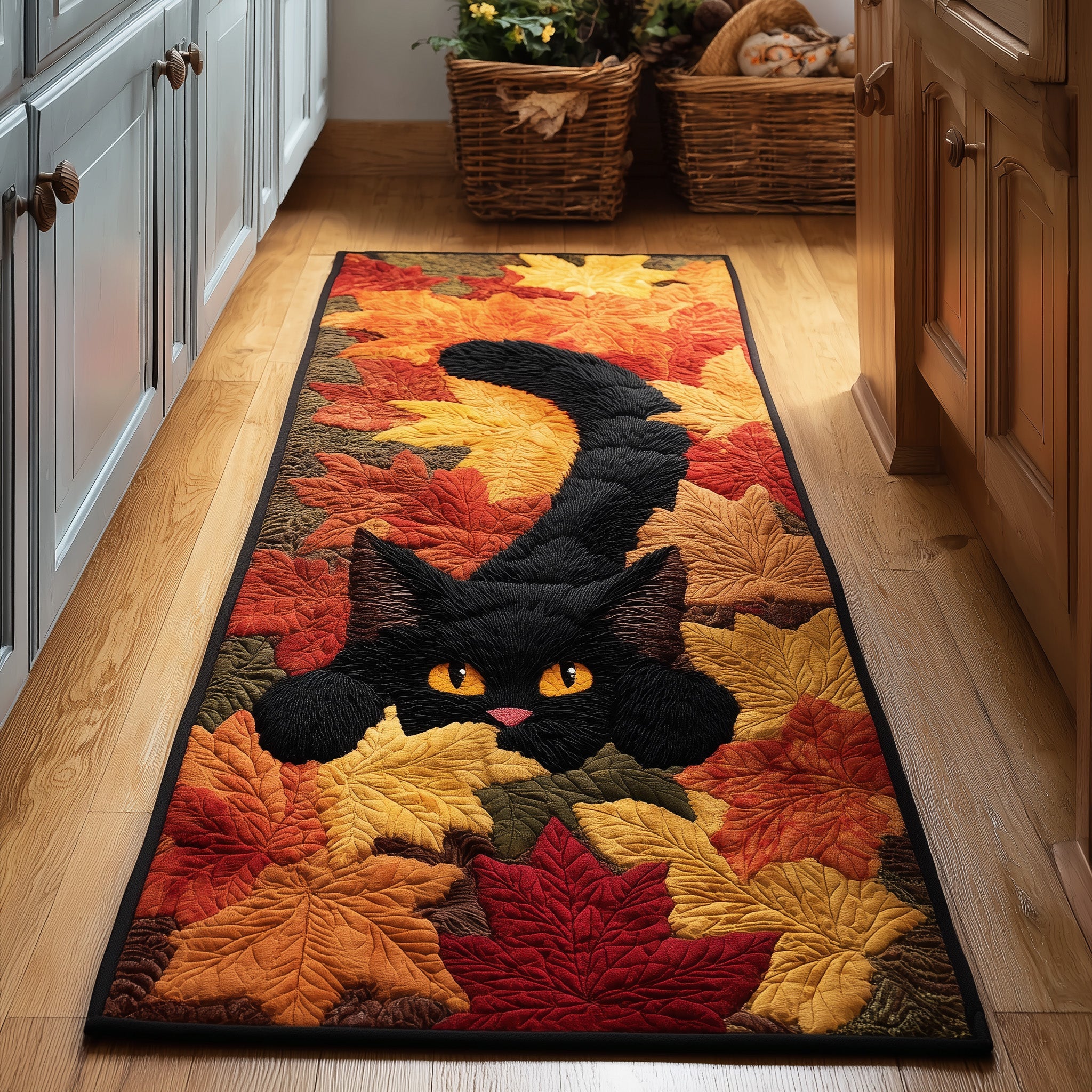 Leafy Feline Runner Rug GFTOYC929 – Willow Quilt