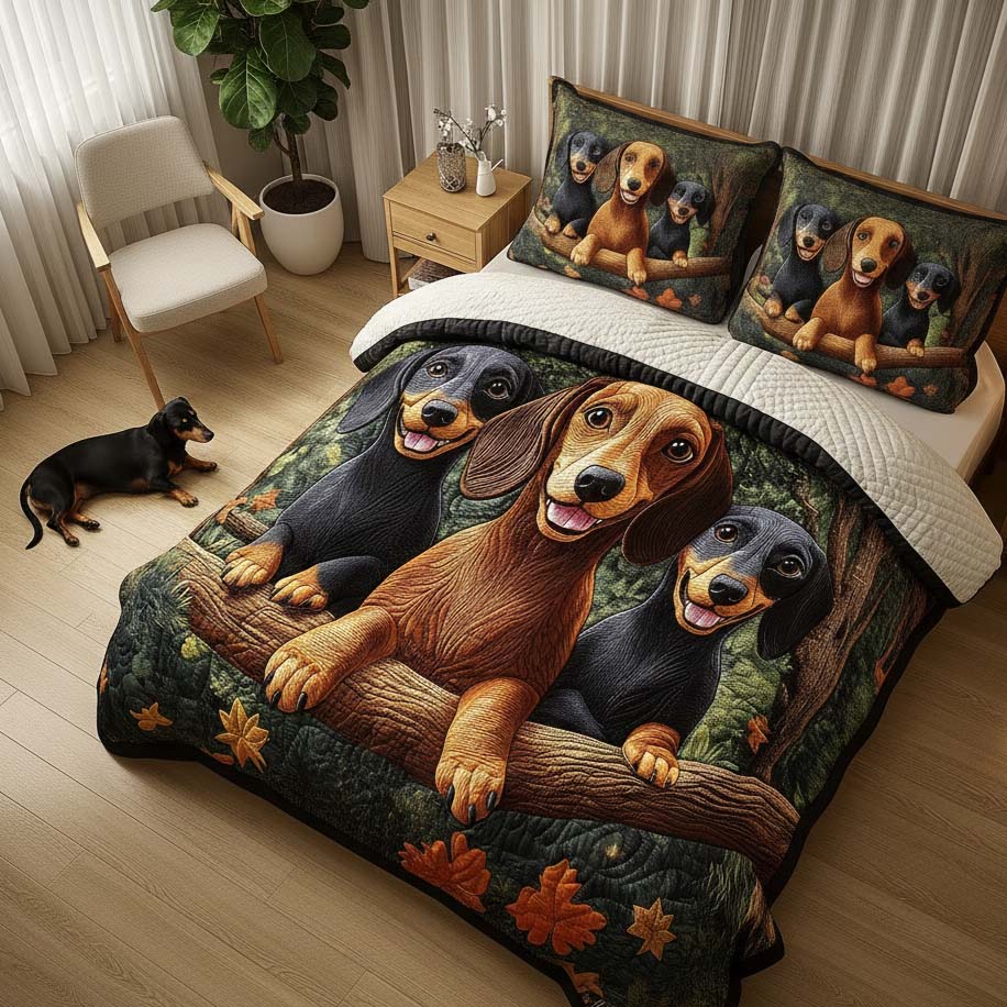 Merry Dachshund Duvet Cover Set GFTOYC2415