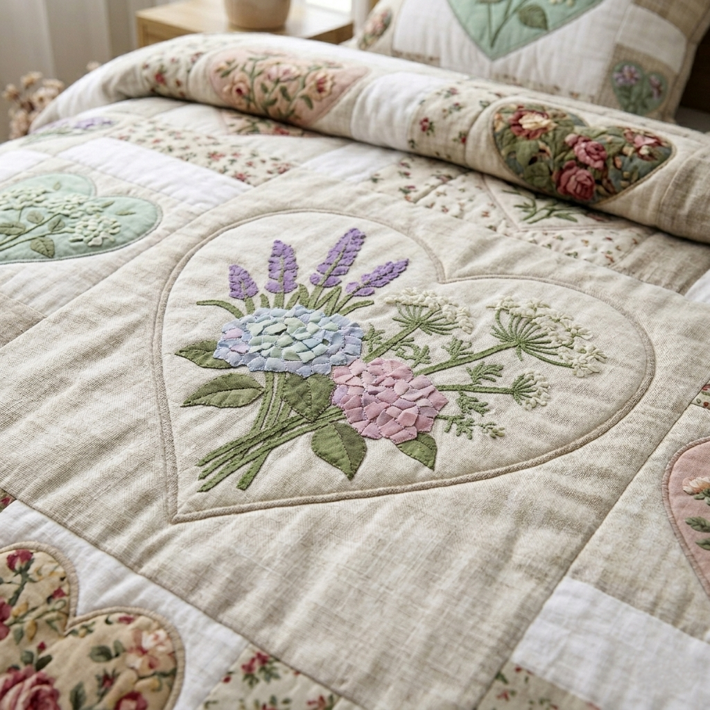 Flower Patchwork 3-Piece Quilted Bedding Set GFTOTG3635