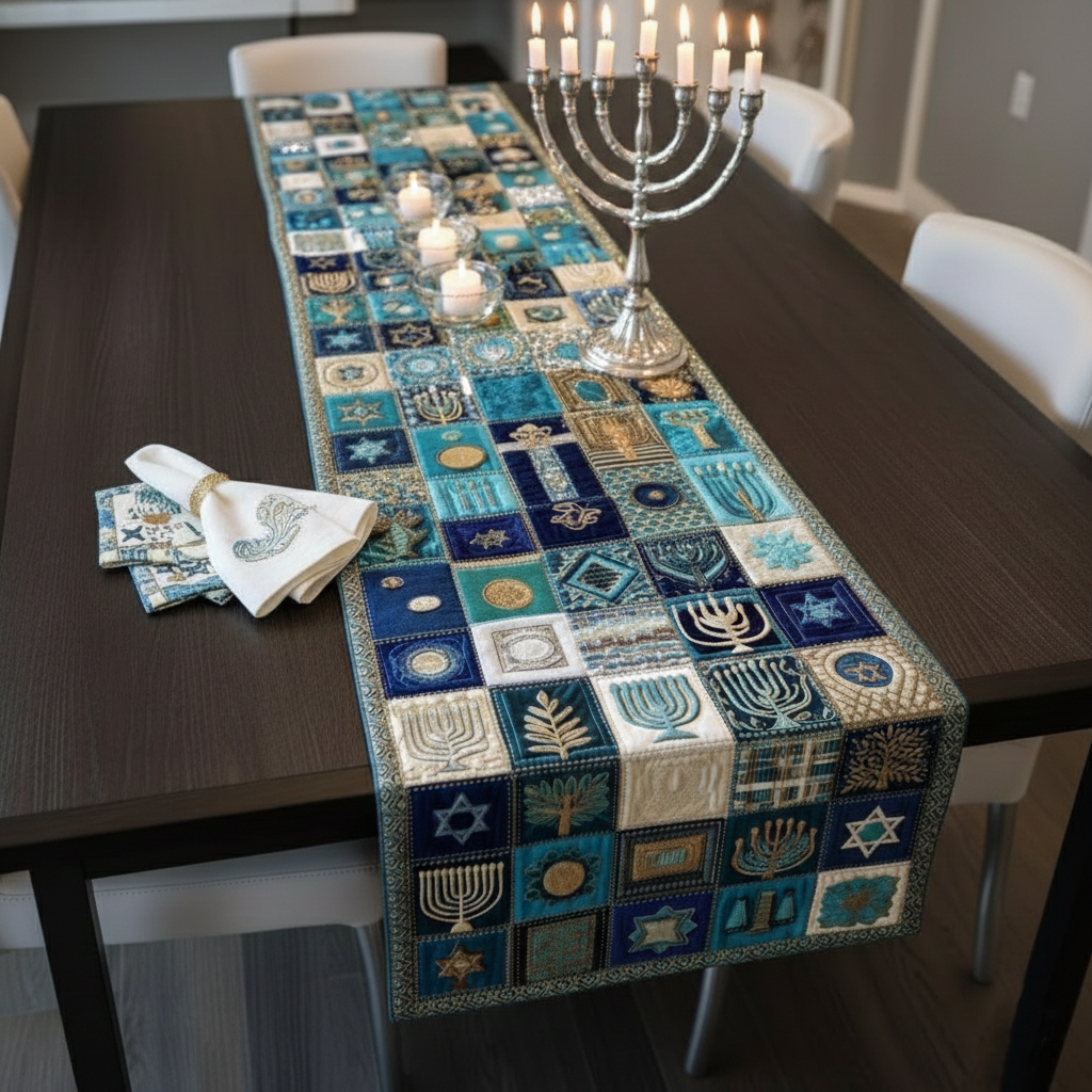 Hanukkah Patchwork Quilted Table Runner GFTOTG2912