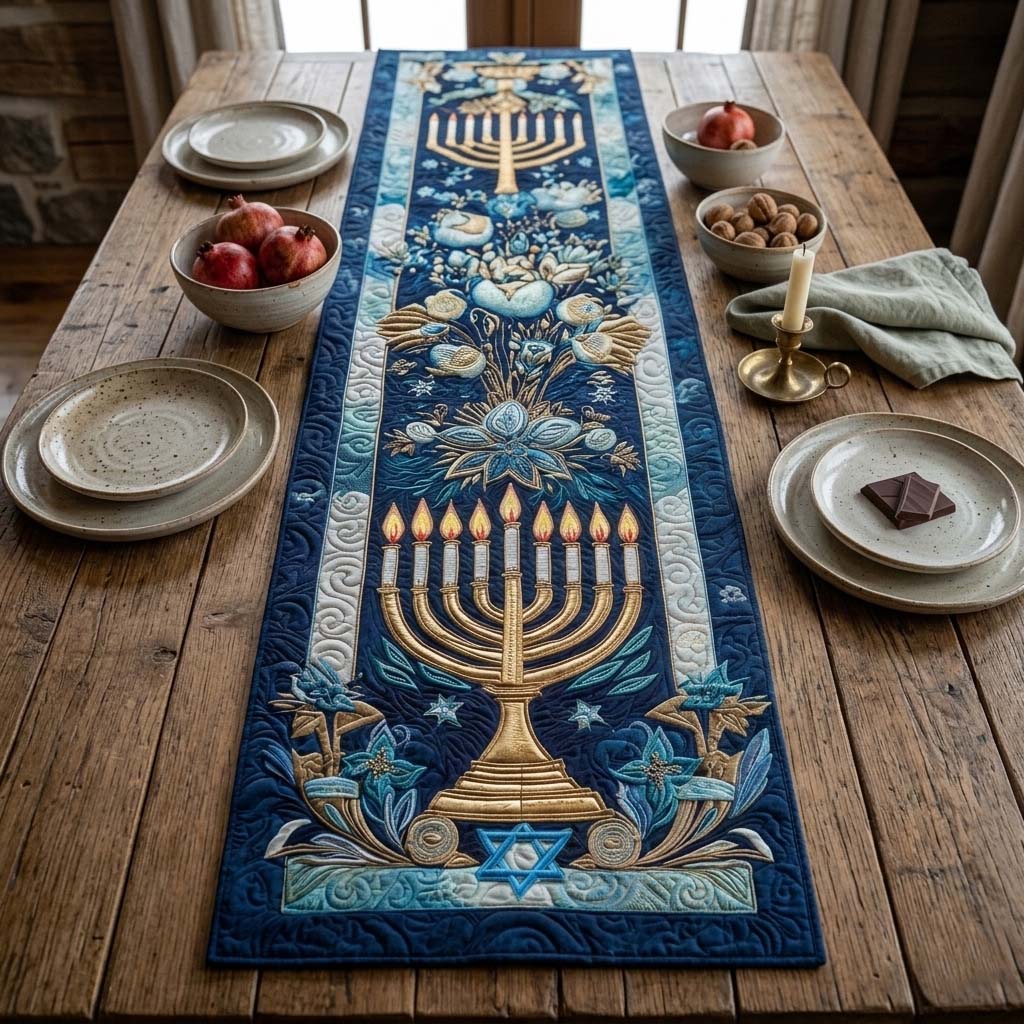 Hanukkah Quilted Table Runner GFTOQA1422