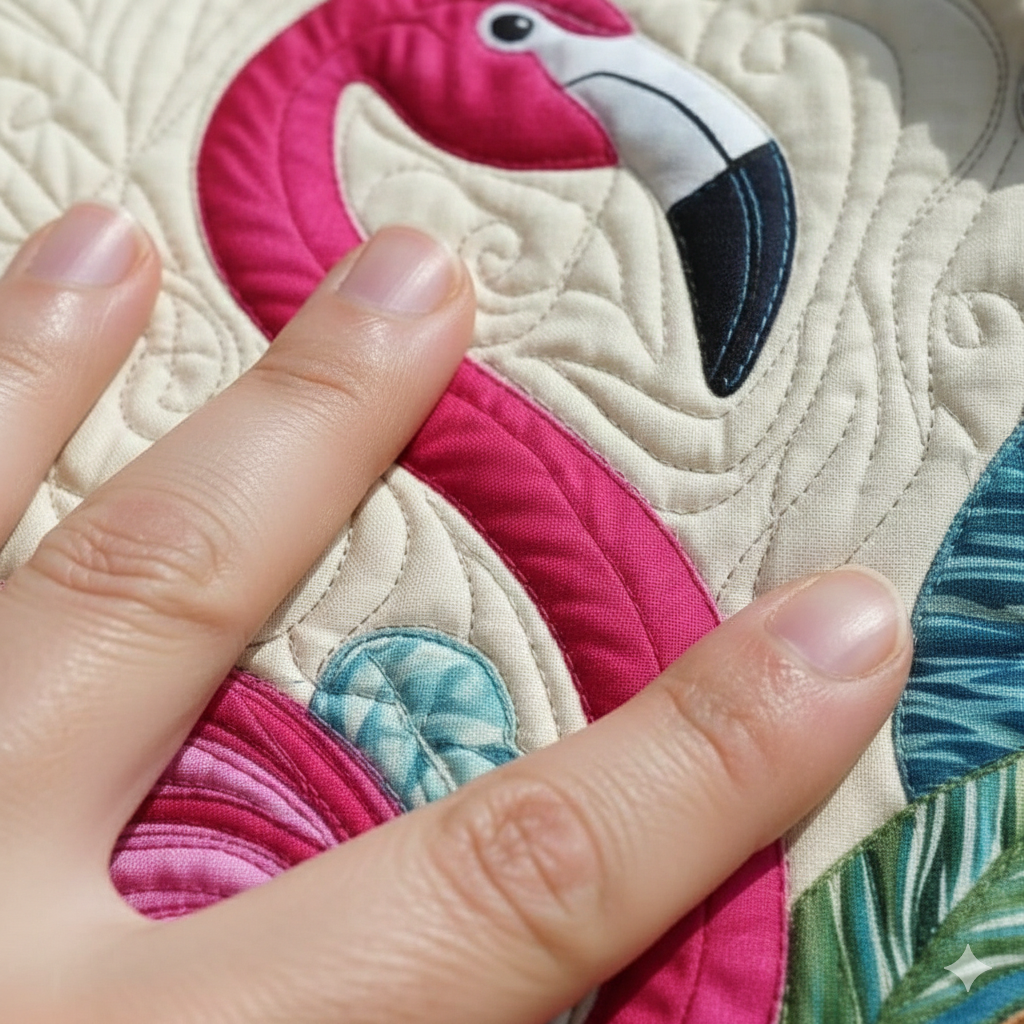 Tropical Flamingo Quilted Beach Bag GFTONT6417