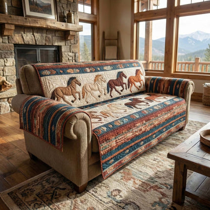 Western Gallop Quilted Sofa Cover GFTOQM2797