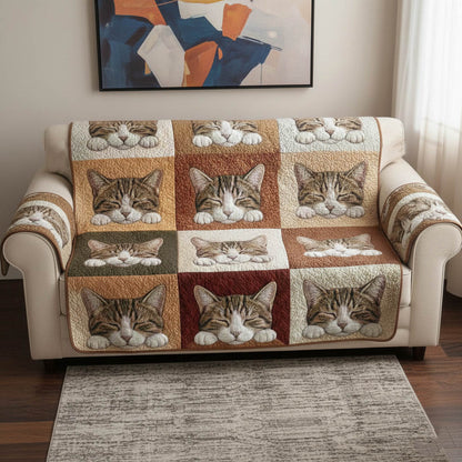Charming Cat Quilted Sofa Cover GFTONT6285