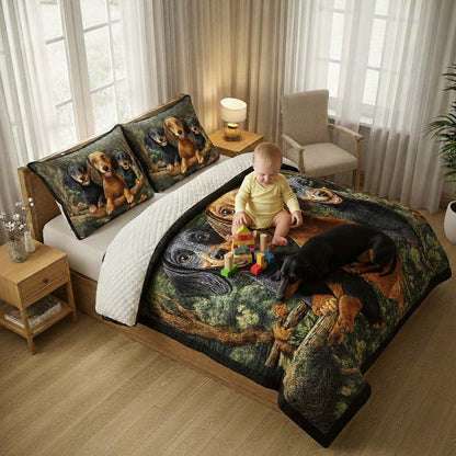 Merry Dachshund Duvet Cover Set GFTOYC2415