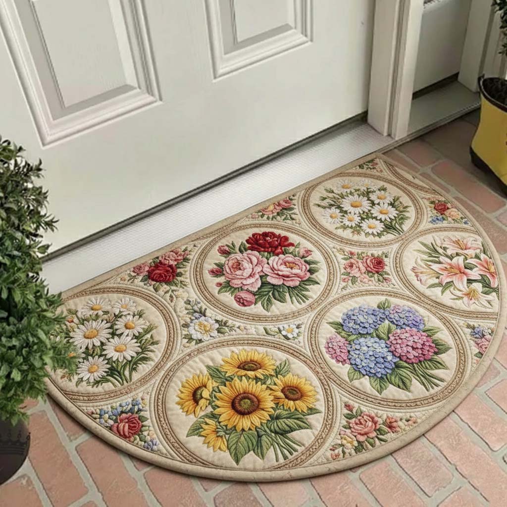 Spring Bloom Quilted Welcome Mat GFTOQA1701