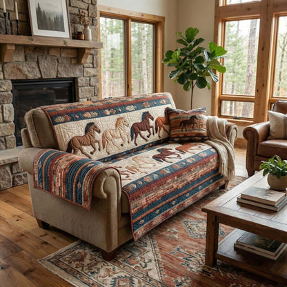 Western Gallop Quilted Sofa Cover GFTOQM2797