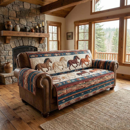 Western Gallop Quilted Sofa Cover GFTOQM2797