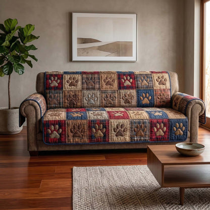 Vintage Paws Quilted Sofa Cover GFTOQM2765