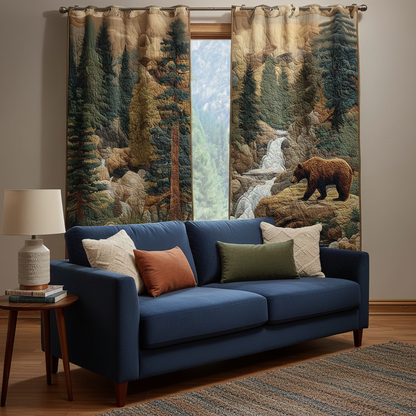 River Bear Quilted Curtains GFTOQM1712